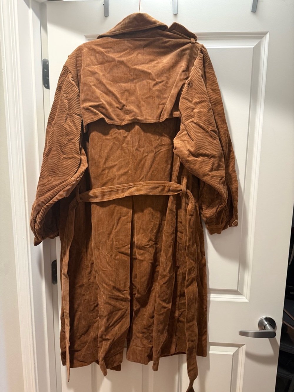 Farm Rio Caramel Corduroy Trench Coat - Picture 3 of 3
